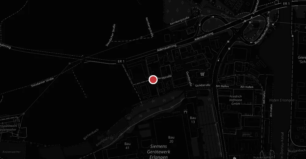 Karte: Gundstraße 13a, 91056 Erlangen